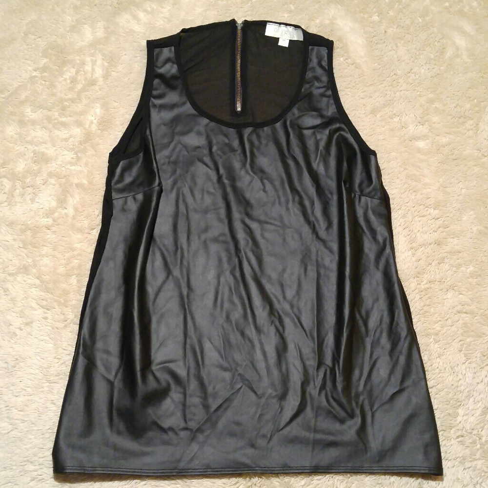 Olive & Oak Faux Leather Tank Top